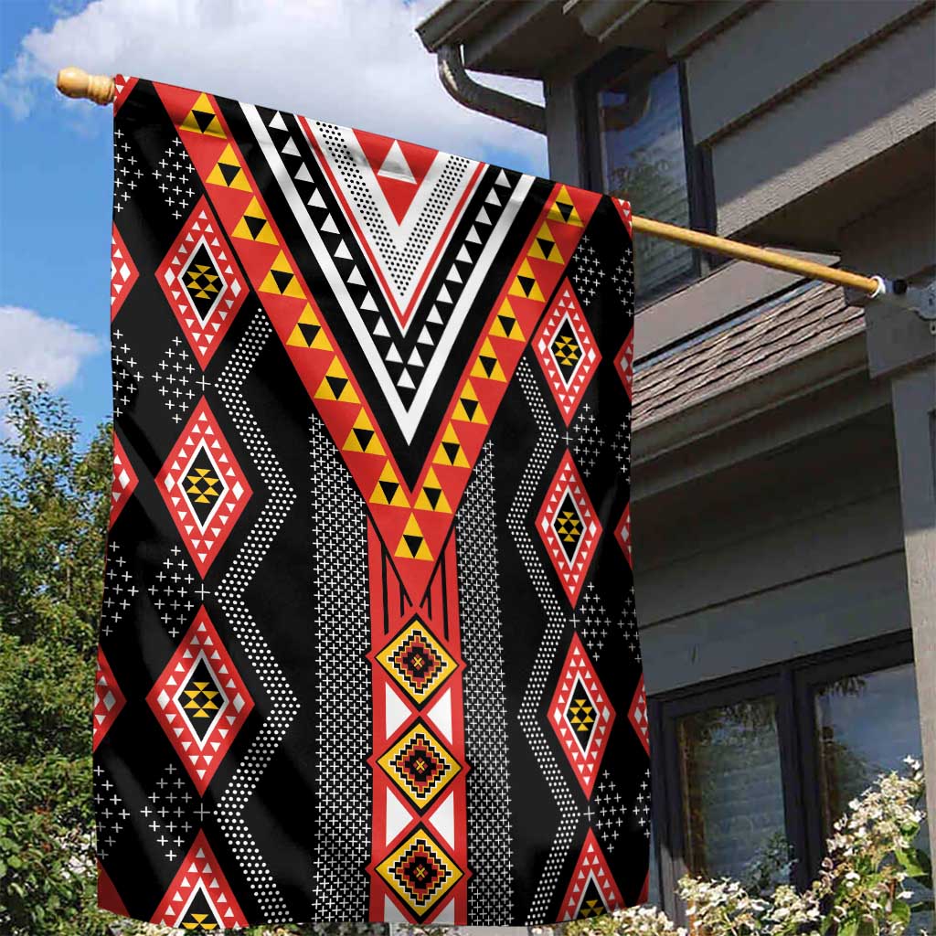 Niho Taniwha Taniko Motif Garden Flag LT9 - Polynesian Pride