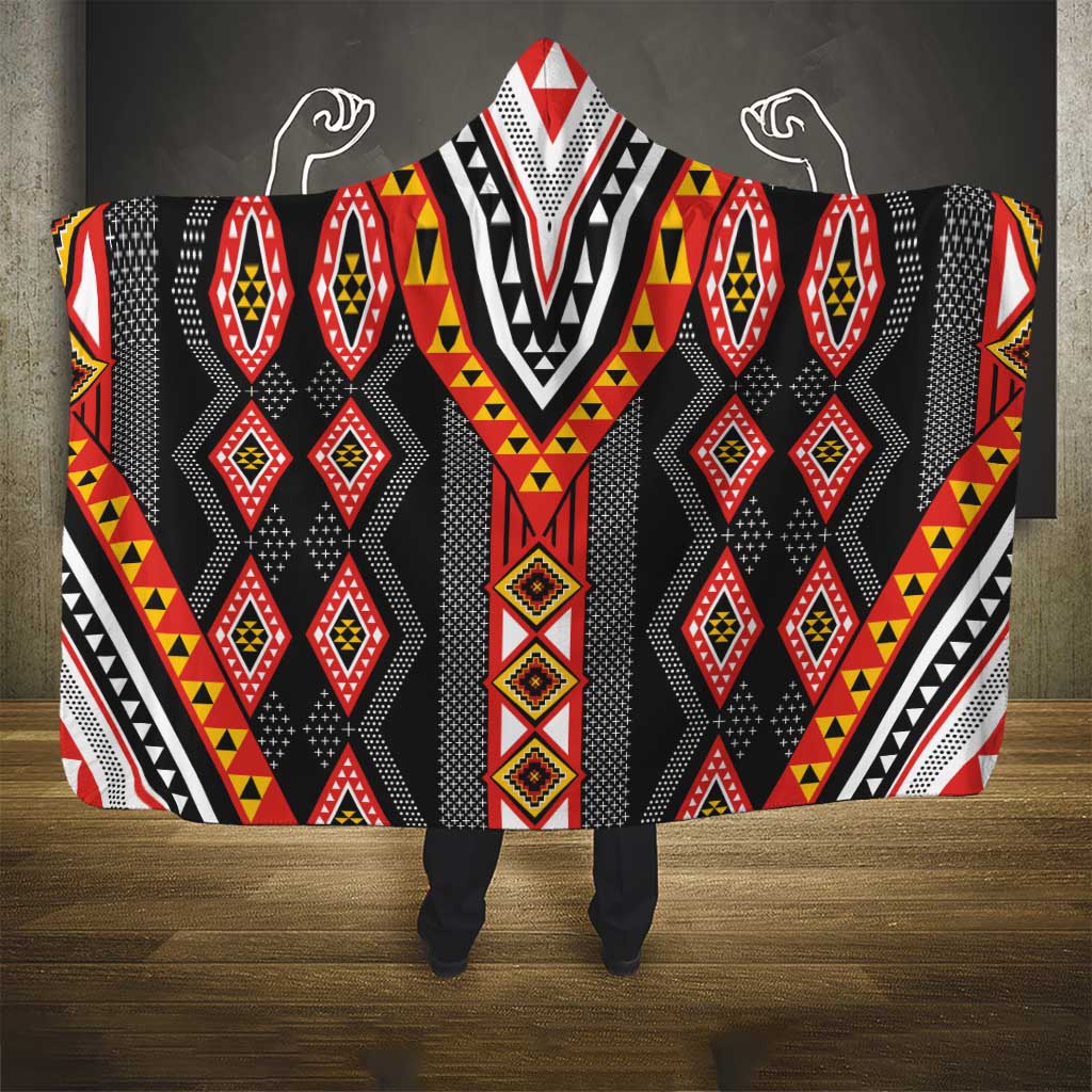 Niho Taniwha Taniko Motif Hooded Blanket LT9 - Polynesian Pride