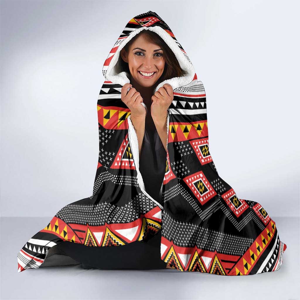 Niho Taniwha Taniko Motif Hooded Blanket LT9 - Polynesian Pride