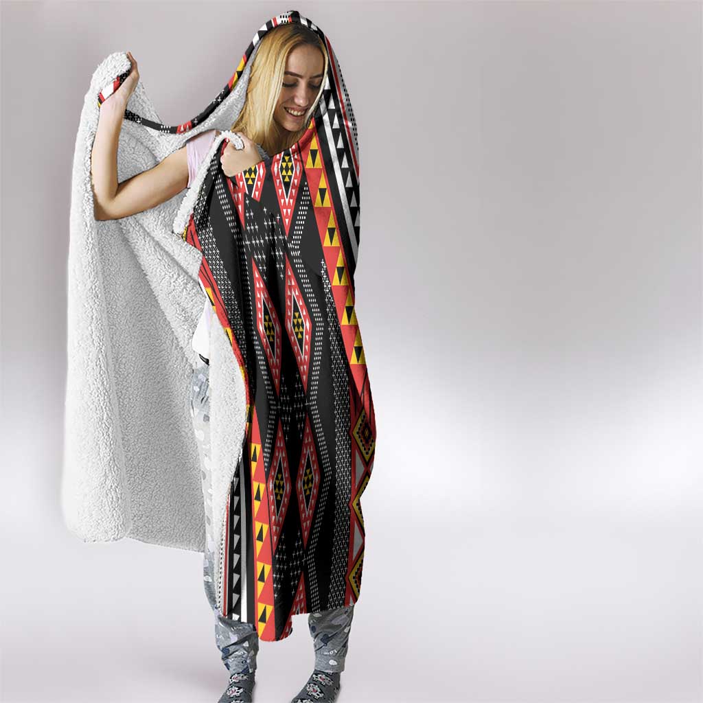 Niho Taniwha Taniko Motif Hooded Blanket LT9 - Polynesian Pride