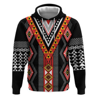 Niho Taniwha Taniko Motif Hoodie LT9 Pullover Hoodie Red - Polynesian Pride