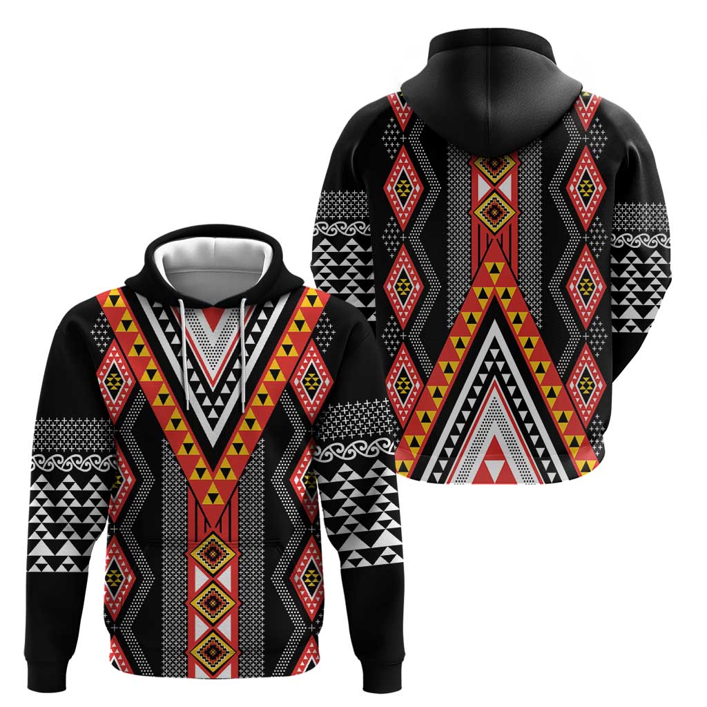 Niho Taniwha Taniko Motif Hoodie LT9 - Polynesian Pride