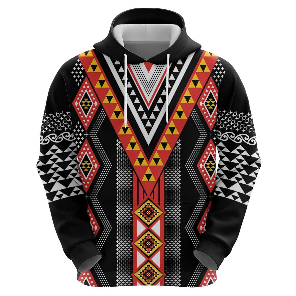 Niho Taniwha Taniko Motif Hoodie LT9 - Polynesian Pride