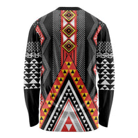 Niho Taniwha Taniko Motif Long Sleeve Shirt LT9 - Polynesian Pride