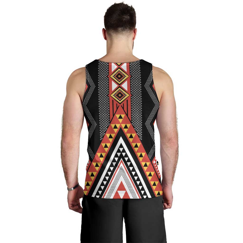 Niho Taniwha Taniko Motif Men Tank Top LT9 - Polynesian Pride