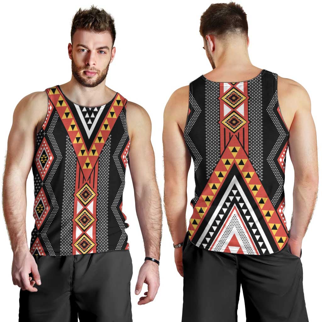 Niho Taniwha Taniko Motif Men Tank Top LT9 - Polynesian Pride