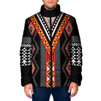 Niho Taniwha Taniko Motif Padded Jacket LT9 Men Red - Polynesian Pride