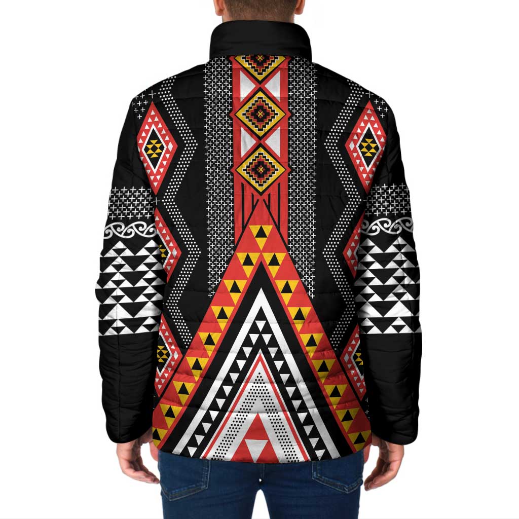 Niho Taniwha Taniko Motif Padded Jacket LT9 - Polynesian Pride
