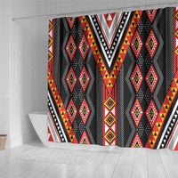 Niho Taniwha Taniko Motif Shower Curtain