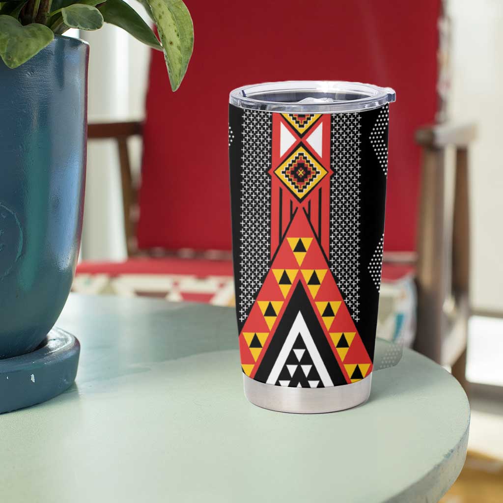 Niho Taniwha Taniko Motif Tumbler Cup LT9 - Polynesian Pride