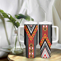 Niho Taniwha Taniko Motif Tumbler With Handle LT9 - Polynesian Pride