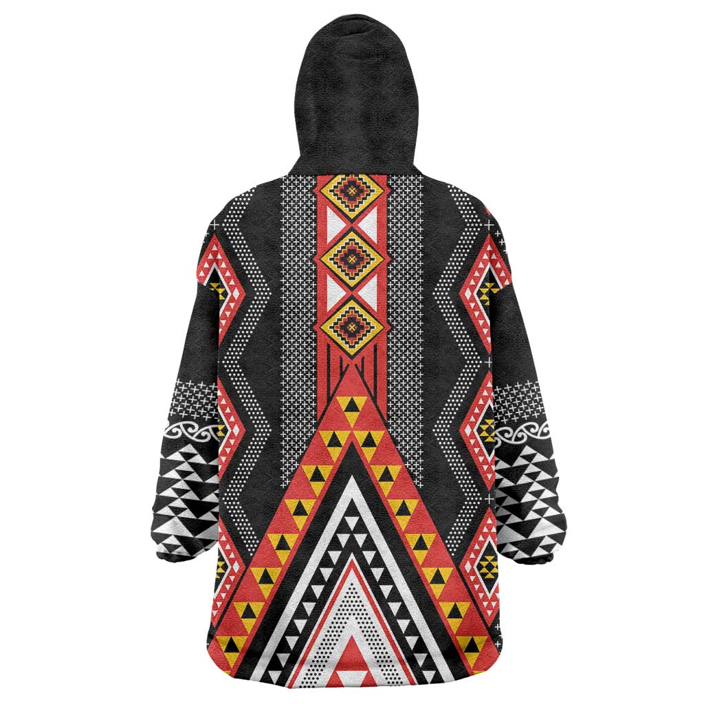 Niho Taniwha Taniko Motif Wearable Blanket Hoodie LT9 - Polynesian Pride