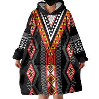 Niho Taniwha Taniko Motif Wearable Blanket Hoodie LT9 - Polynesian Pride