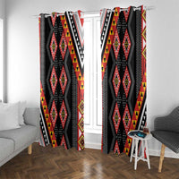 Niho Taniwha Taniko Motif Window Curtain LT9 With Grommets Red - Polynesian Pride