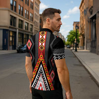 Niho Taniwha Taniko Motif Zipper Polo Shirt LT9 - Polynesian Pride