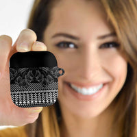 Black Taniko Kowhaiwhai Tukutuku Motif AirPods Case LT9 Black - Polynesian Pride