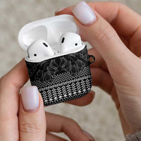 Black Taniko Kowhaiwhai Tukutuku Motif AirPods Case LT9 - Polynesian Pride