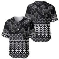 Black Taniko Kowhaiwhai Tukutuku Motif Baseball Jersey
