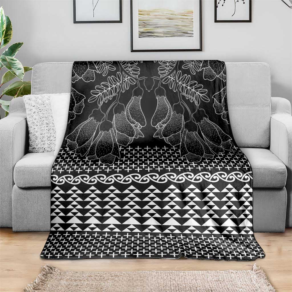 Black Taniko Kowhaiwhai Tukutuku Motif Blanket LT9 - Polynesian Pride
