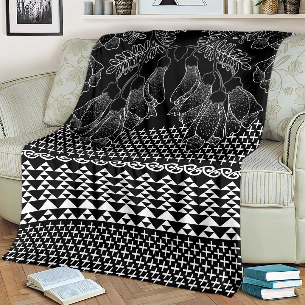Black Taniko Kowhaiwhai Tukutuku Motif Blanket LT9 - Polynesian Pride
