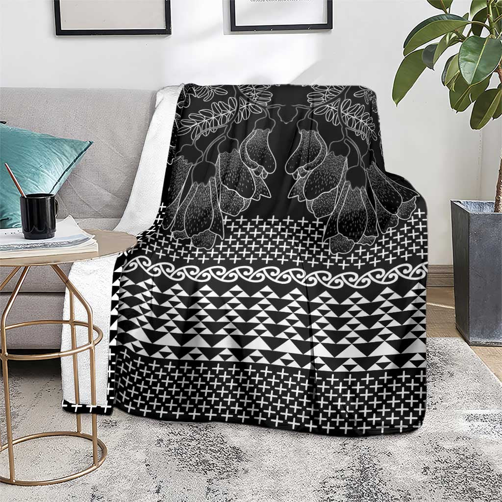 Black Taniko Kowhaiwhai Tukutuku Motif Blanket LT9 - Polynesian Pride