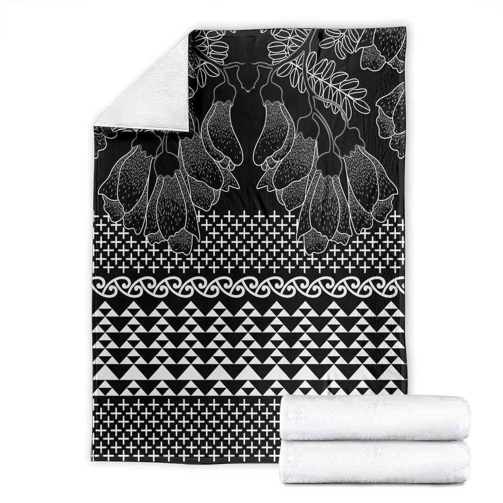 Black Taniko Kowhaiwhai Tukutuku Motif Blanket LT9 - Polynesian Pride