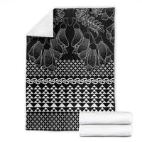 Black Taniko Kowhaiwhai Tukutuku Motif Blanket LT9 - Polynesian Pride