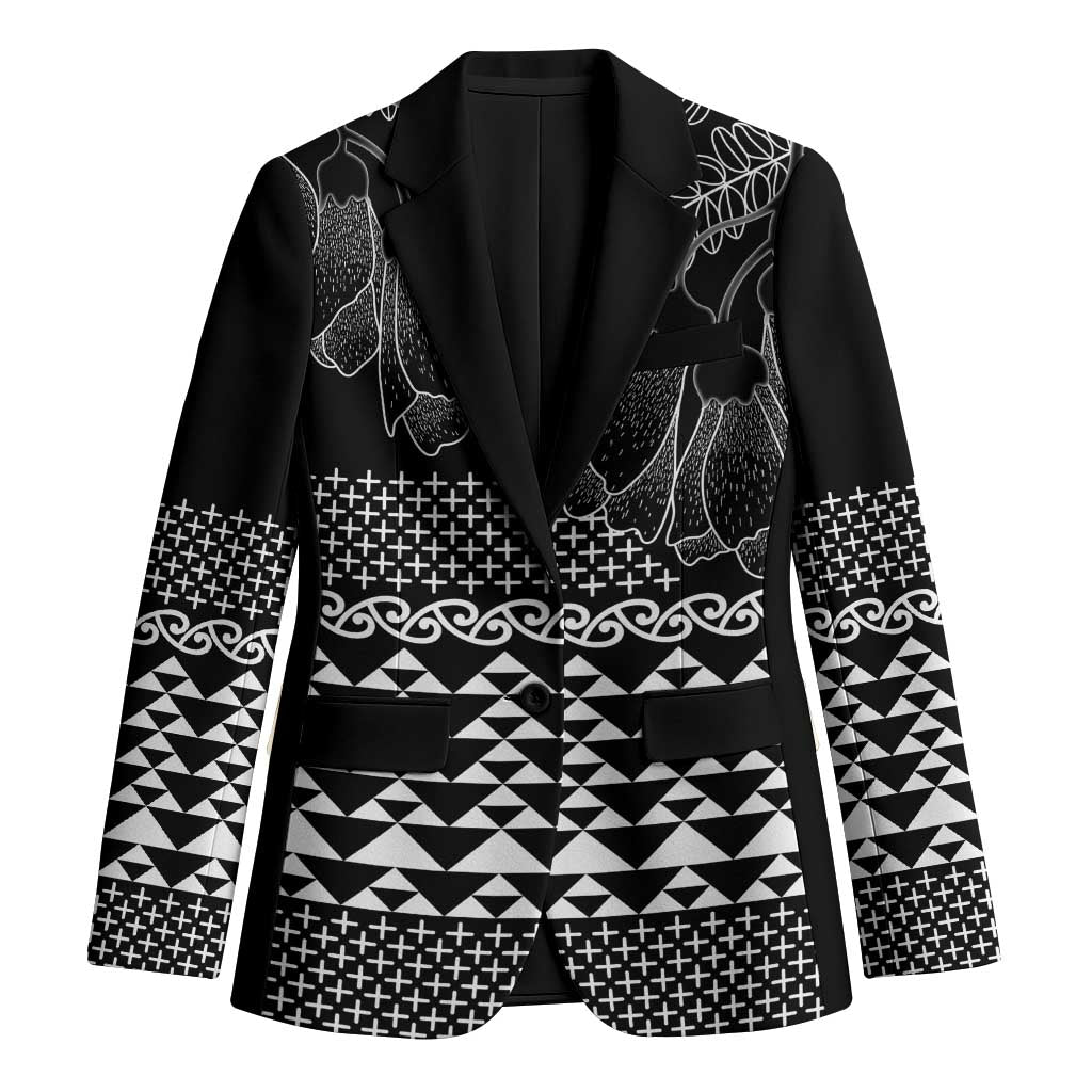 Black Taniko Kowhaiwhai Tukutuku Motif Blazer LT9 Unisex Black - Polynesian Pride