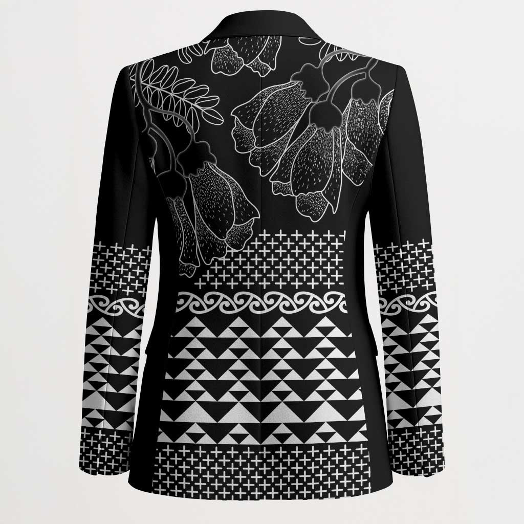 Black Taniko Kowhaiwhai Tukutuku Motif Blazer LT9 - Polynesian Pride