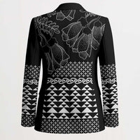 Black Taniko Kowhaiwhai Tukutuku Motif Blazer LT9 - Polynesian Pride