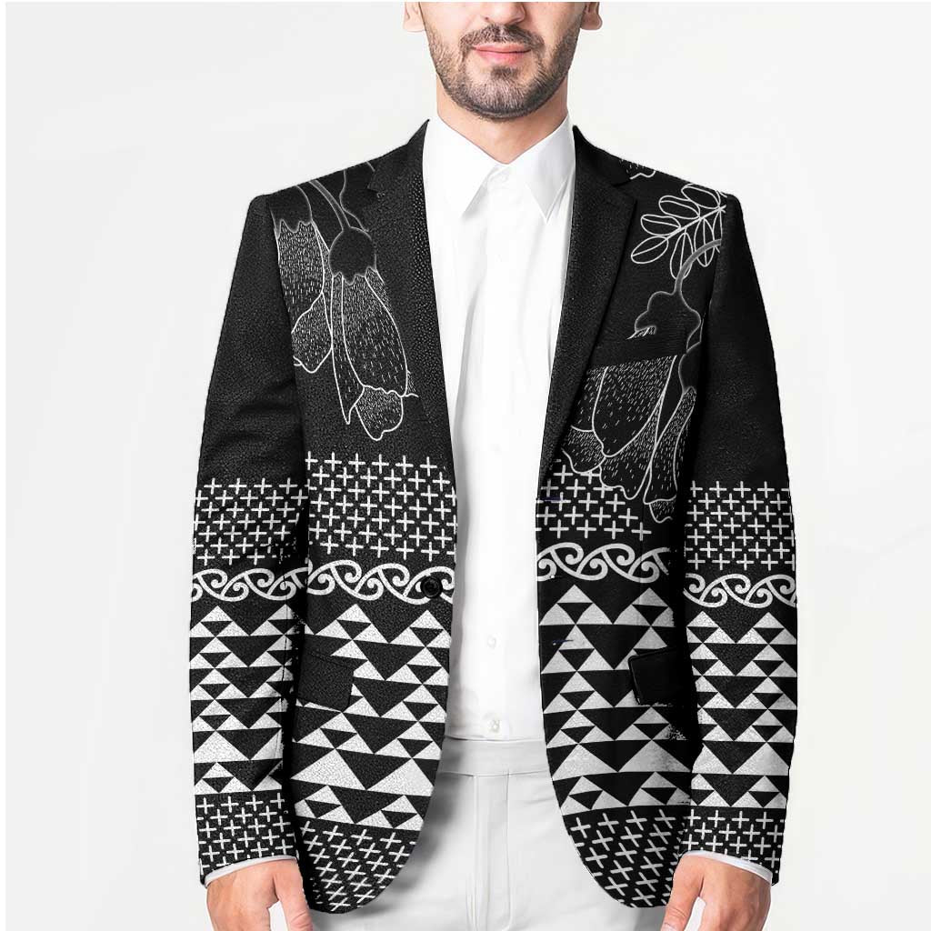 Black Taniko Kowhaiwhai Tukutuku Motif Blazer LT9 - Polynesian Pride