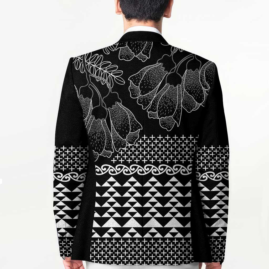 Black Taniko Kowhaiwhai Tukutuku Motif Blazer LT9 - Polynesian Pride
