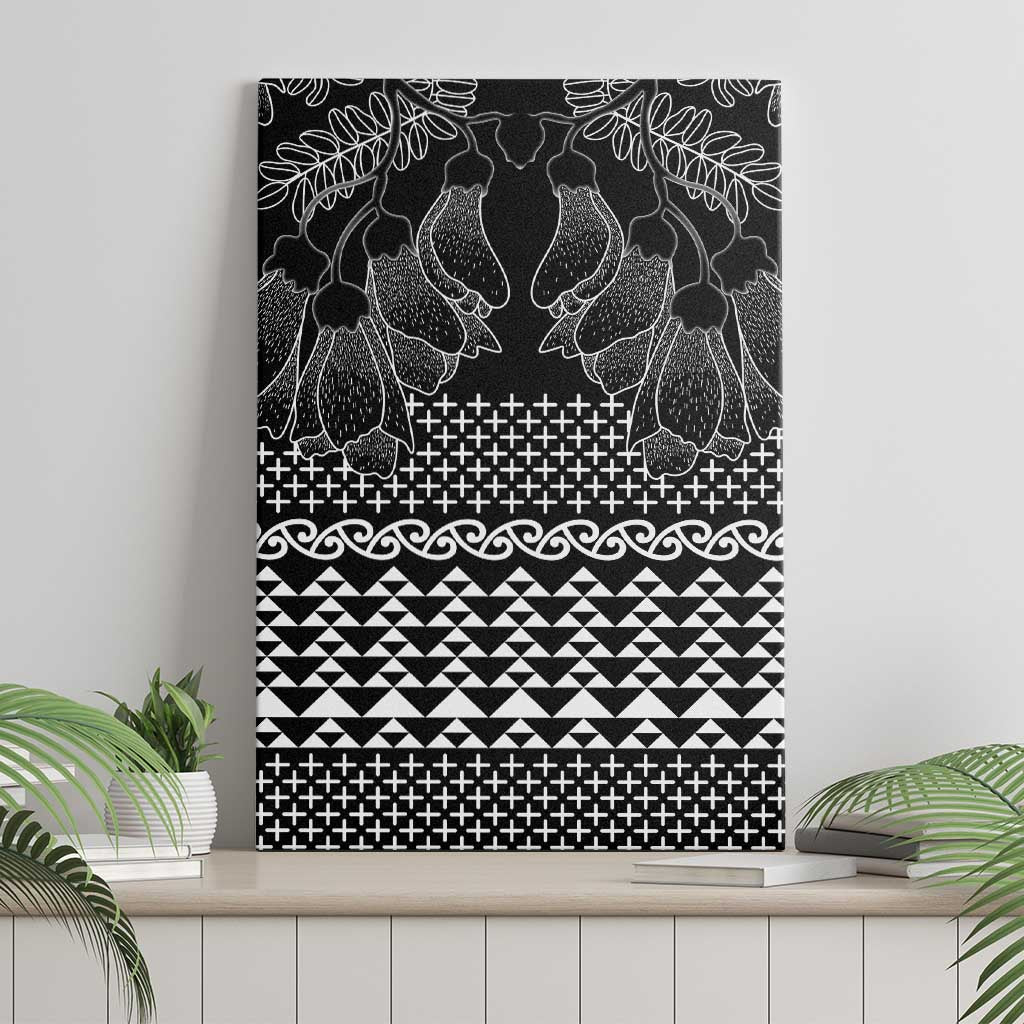 Black Taniko Kowhaiwhai Tukutuku Motif Canvas Wall Art LT9 - Polynesian Pride