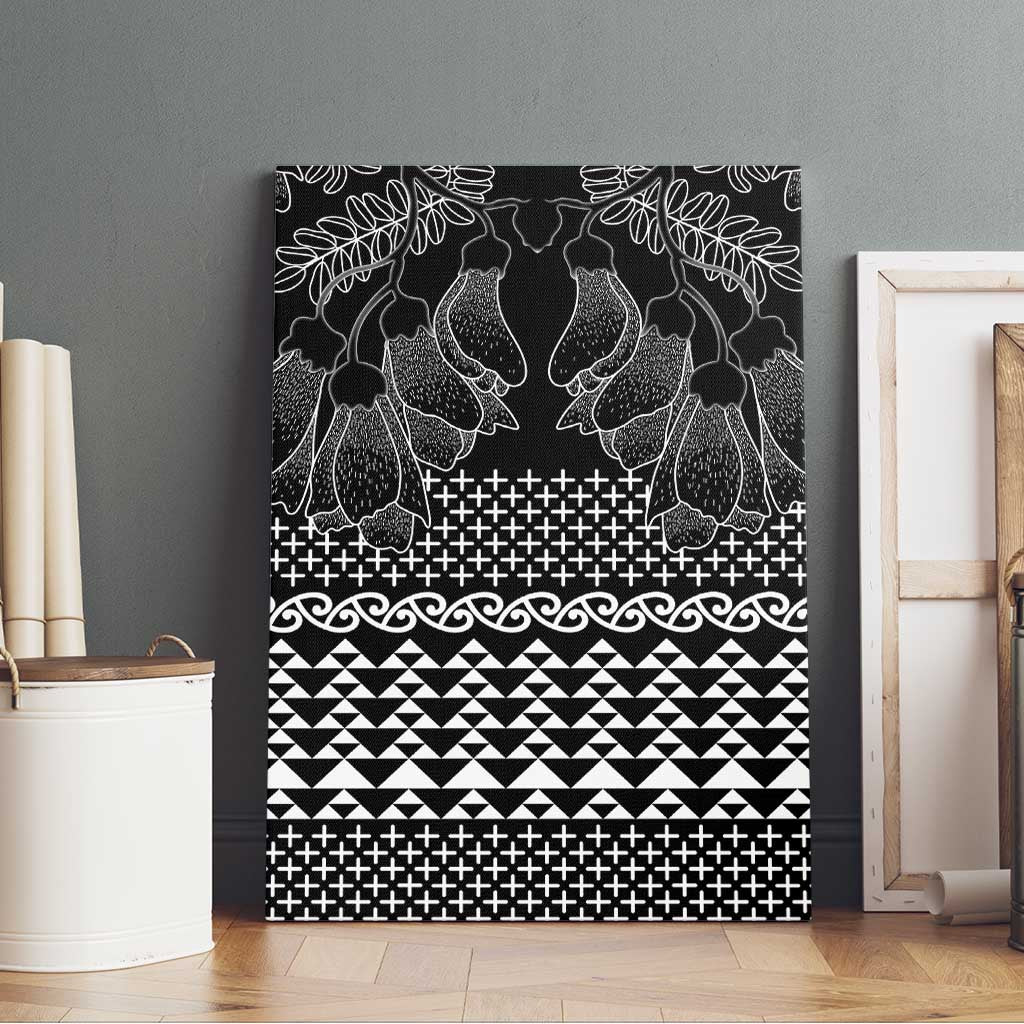 Black Taniko Kowhaiwhai Tukutuku Motif Canvas Wall Art LT9 - Polynesian Pride