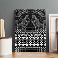 Black Taniko Kowhaiwhai Tukutuku Motif Canvas Wall Art LT9 - Polynesian Pride