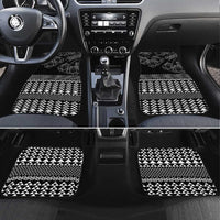 Black Taniko Kowhaiwhai Tukutuku Motif Car Mats LT9 Set 4pcs Black - Polynesian Pride