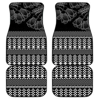 Black Taniko Kowhaiwhai Tukutuku Motif Car Mats LT9 - Polynesian Pride