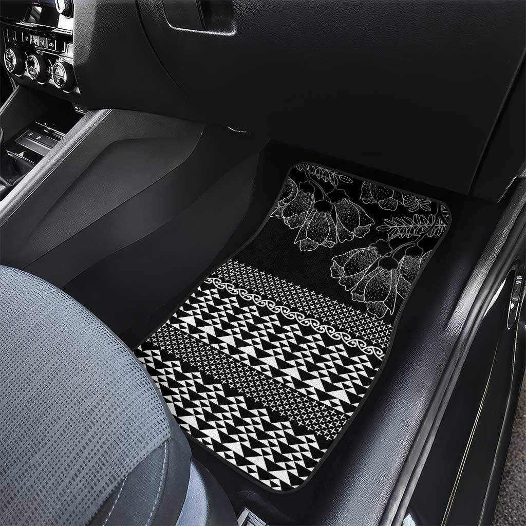 Black Taniko Kowhaiwhai Tukutuku Motif Car Mats LT9 - Polynesian Pride