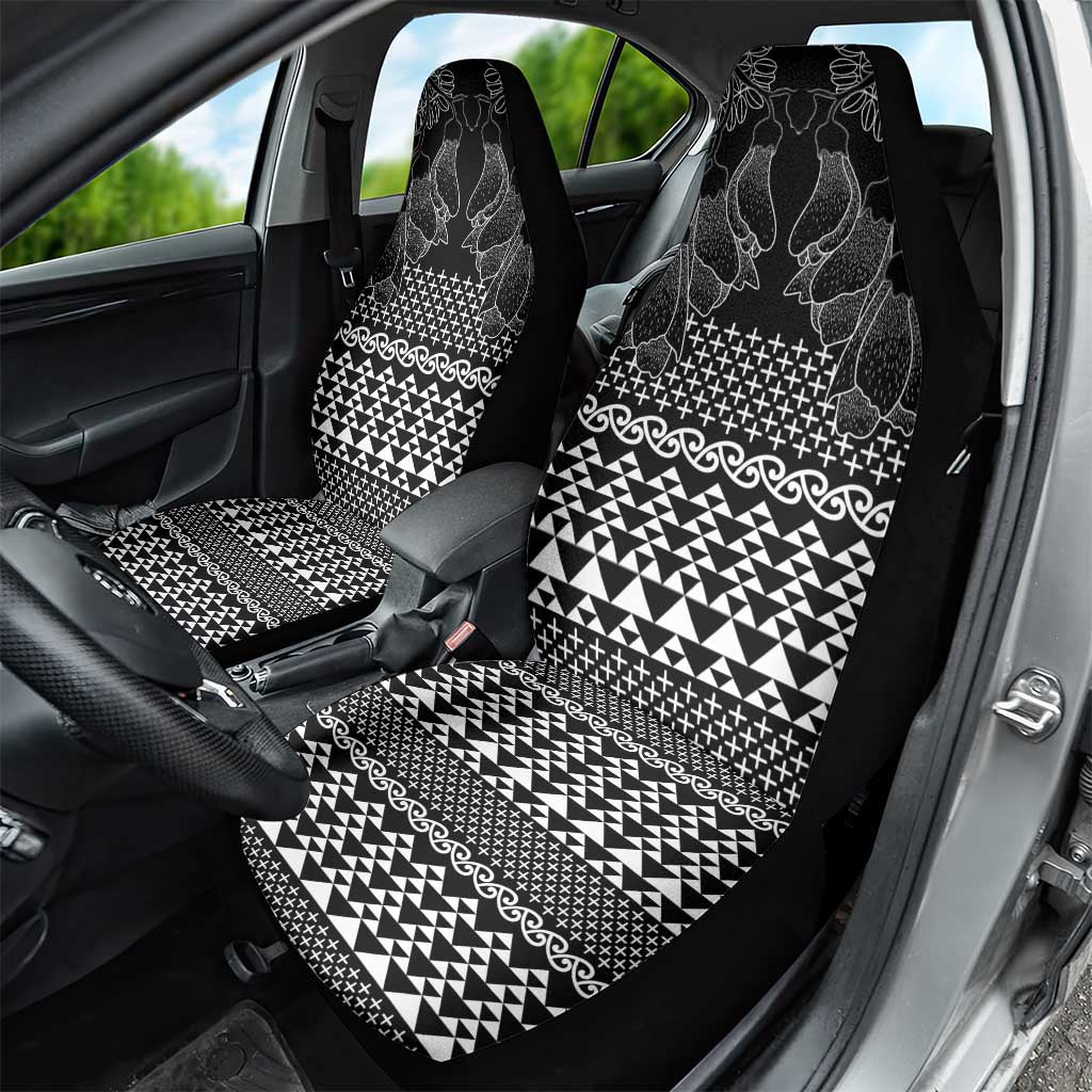 Black Taniko Kowhaiwhai Tukutuku Motif Car Seat Cover