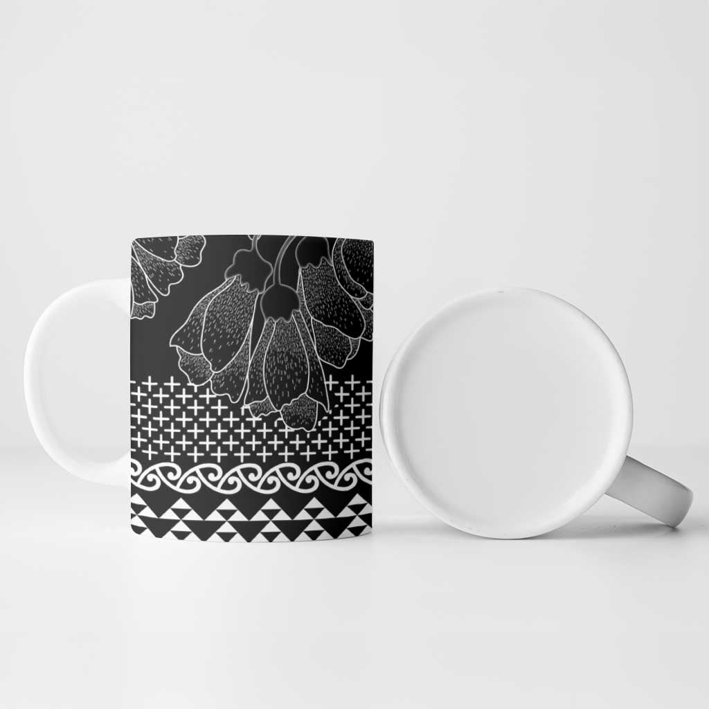 Black Taniko Kowhaiwhai Tukutuku Motif Ceramic Mug LT9 - Polynesian Pride