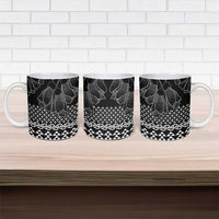 Black Taniko Kowhaiwhai Tukutuku Motif Ceramic Mug LT9 - Polynesian Pride