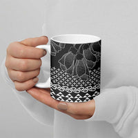 Black Taniko Kowhaiwhai Tukutuku Motif Ceramic Mug LT9 - Polynesian Pride