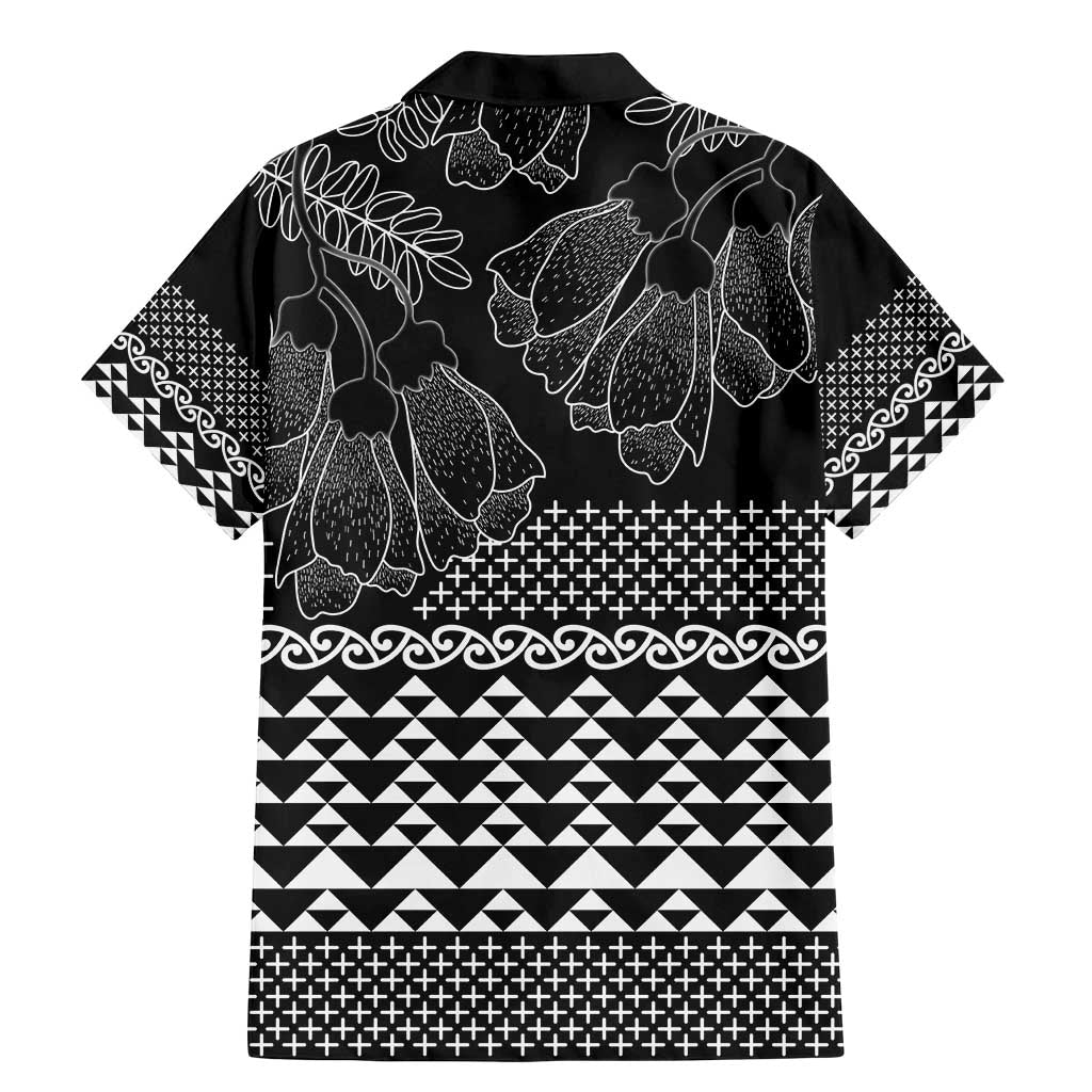 Black Taniko Kowhaiwhai Tukutuku Motif Family Matching Mermaid Dress and Hawaiian Shirt