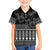 Black Taniko Kowhaiwhai Tukutuku Motif Family Matching Off Shoulder Short Dress and Hawaiian Shirt