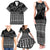 Black Taniko Kowhaiwhai Tukutuku Motif Family Matching Tank Maxi Dress and Hawaiian Shirt