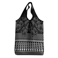 Black Taniko Kowhaiwhai Tukutuku Motif Grocery Bag