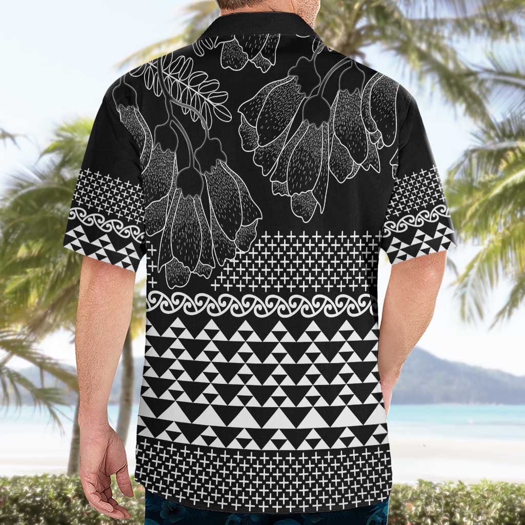 Black Taniko Kowhaiwhai Tukutuku Motif Hawaiian Shirt LT9 - Polynesian Pride