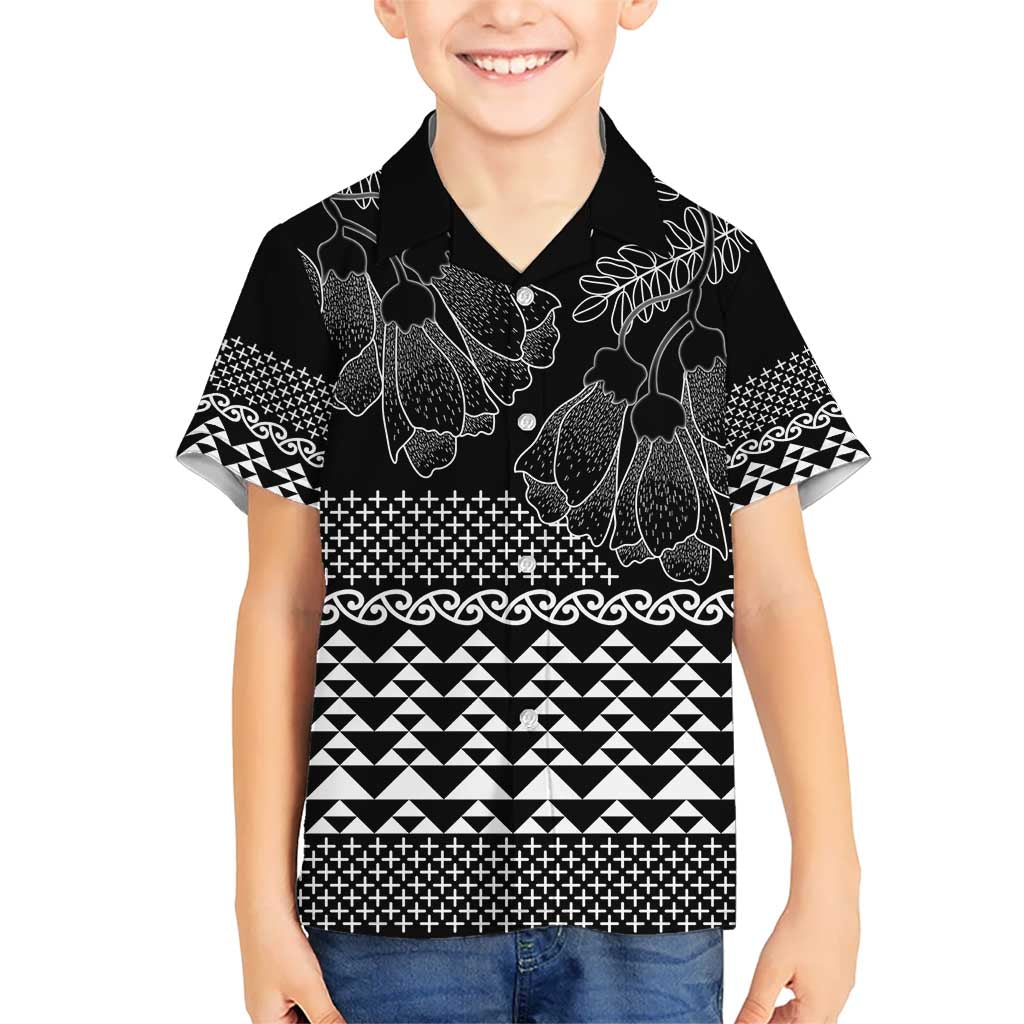 Black Taniko Kowhaiwhai Tukutuku Motif Hawaiian Shirt LT9 - Polynesian Pride
