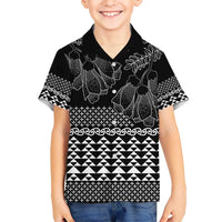 Black Taniko Kowhaiwhai Tukutuku Motif Hawaiian Shirt LT9 - Polynesian Pride
