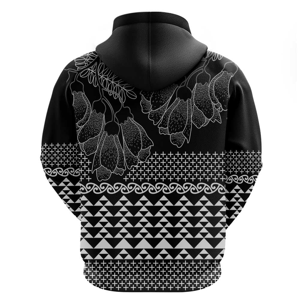 Black Taniko Kowhaiwhai Tukutuku Motif Hoodie